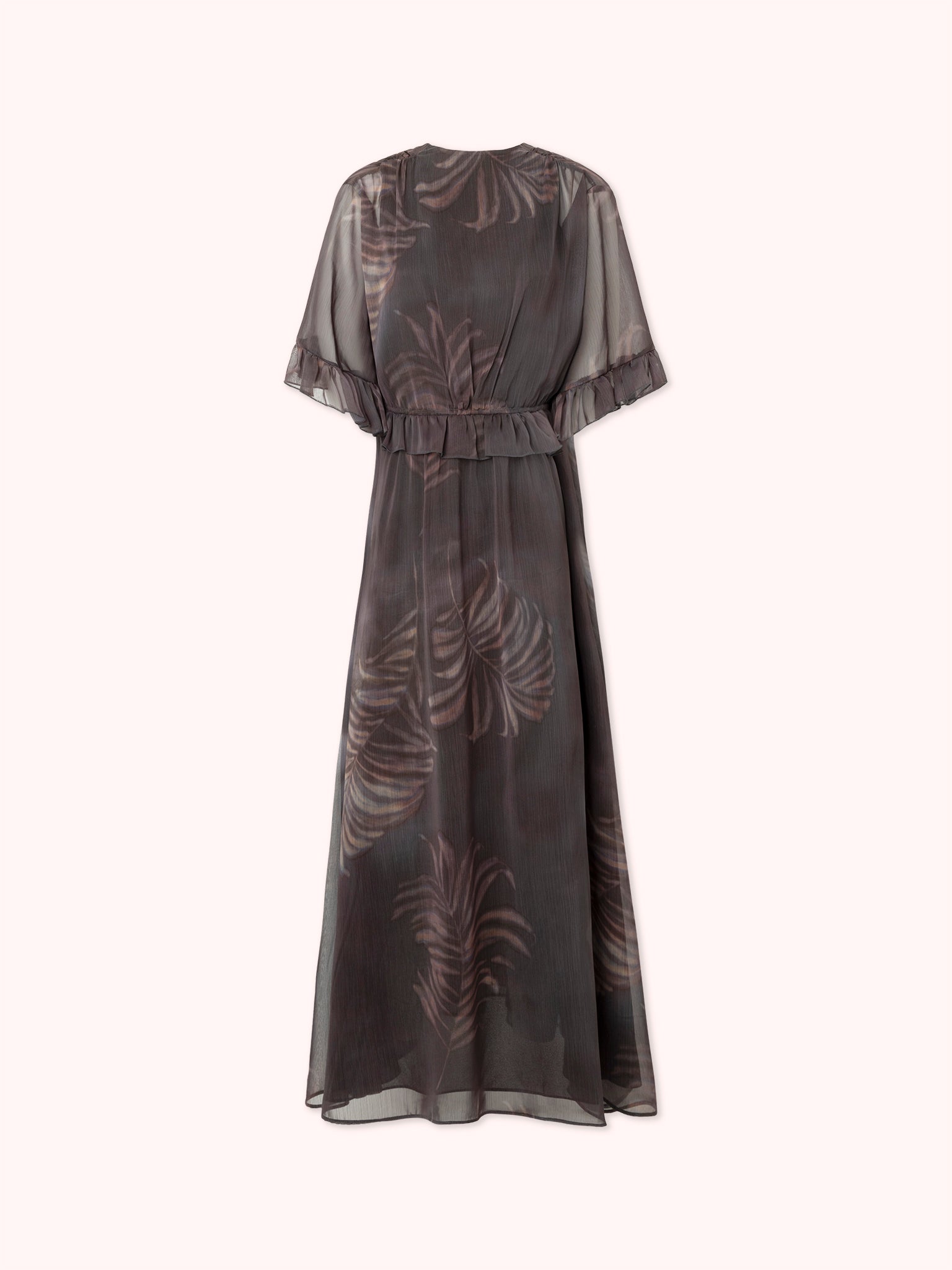 PRE-ORDER VESTIDO MIDI CON VOLANTES BERENJENA