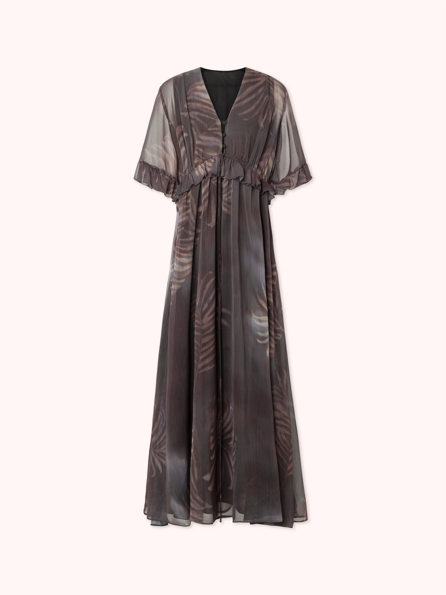 PRE-ORDER VESTIDO MIDI CON VOLANTES BERENJENA
