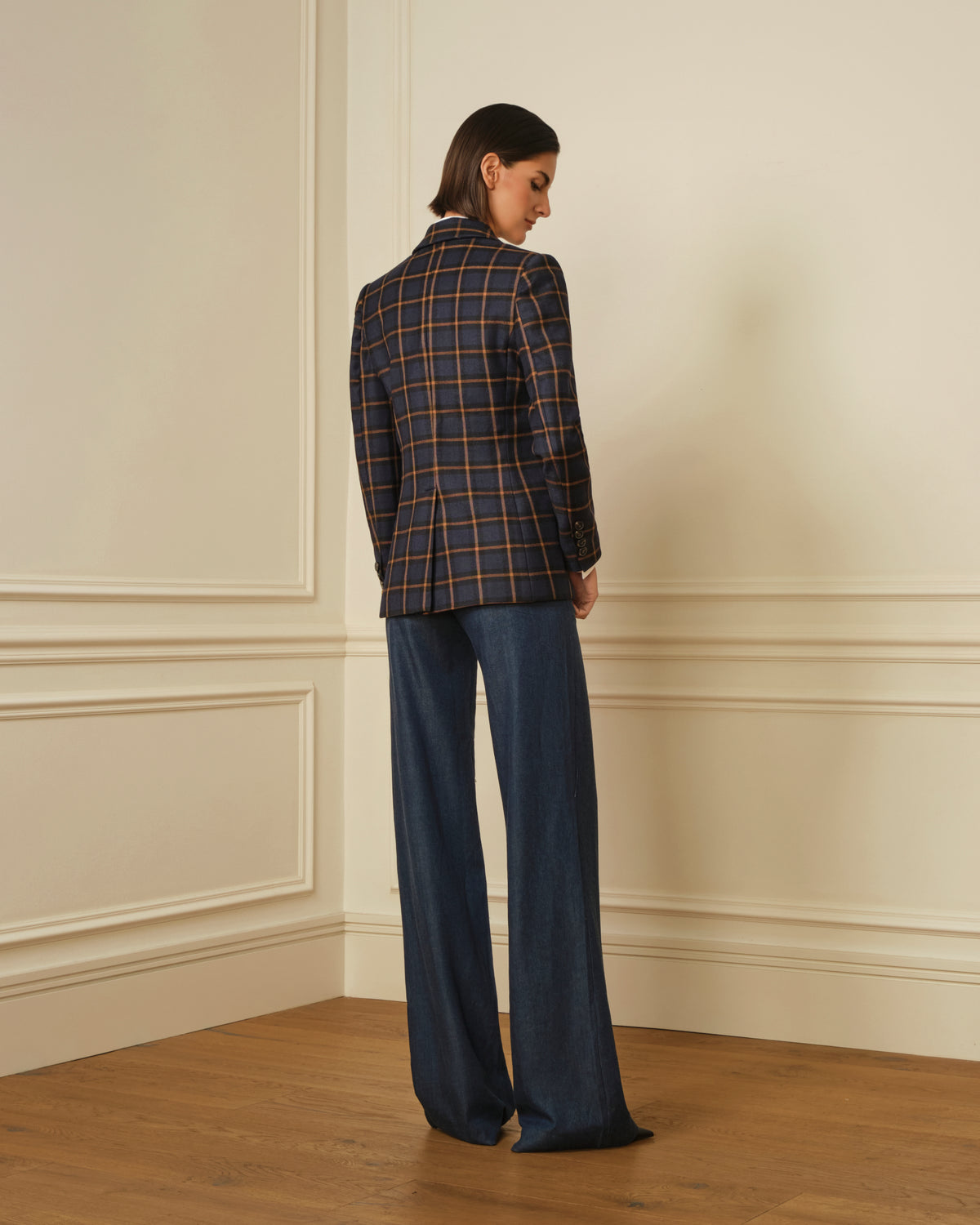 BLAZER DE CUADROS AZUL