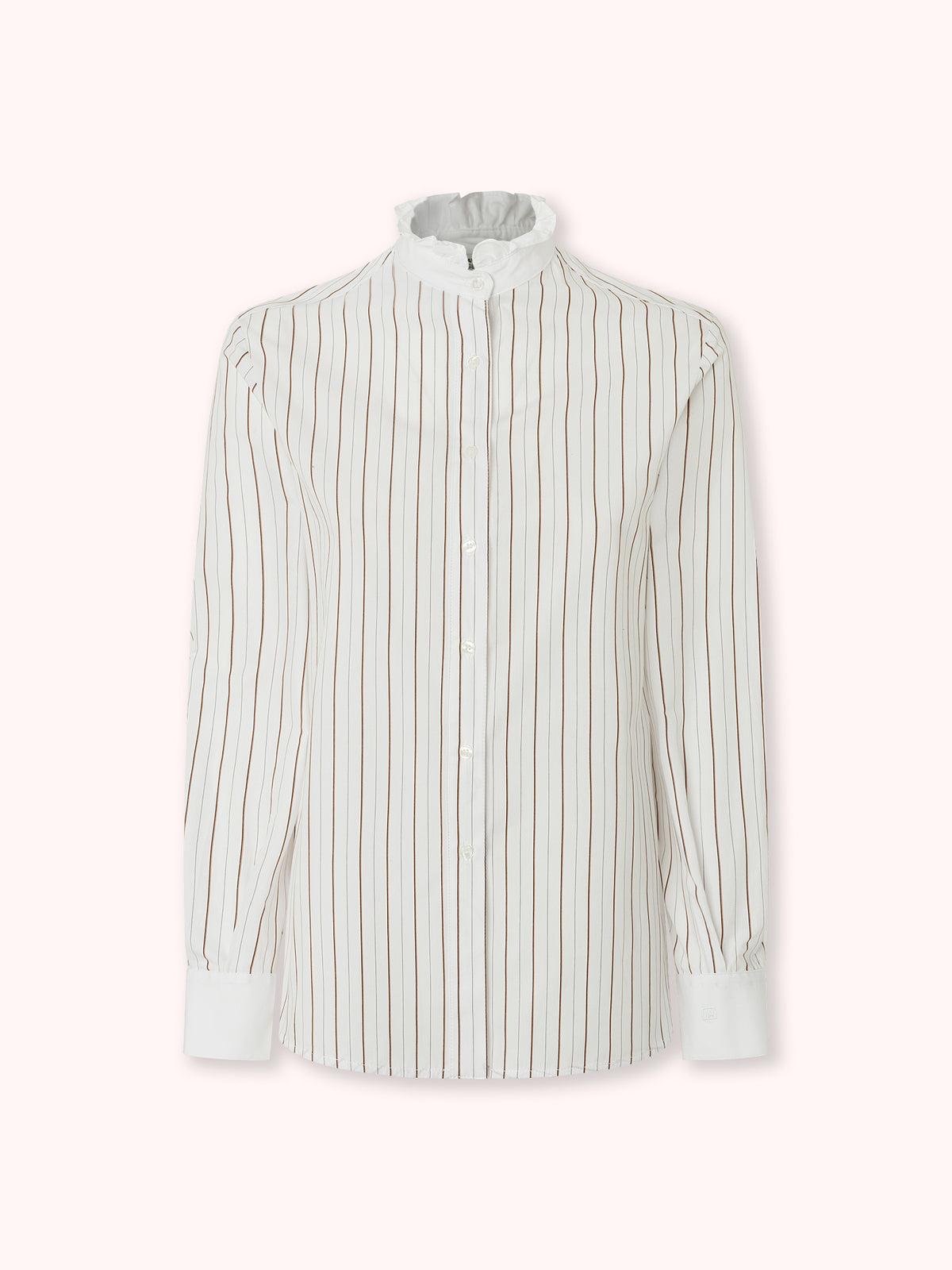 CAMISA DE RAYAS CON CUELLO VOLANTE