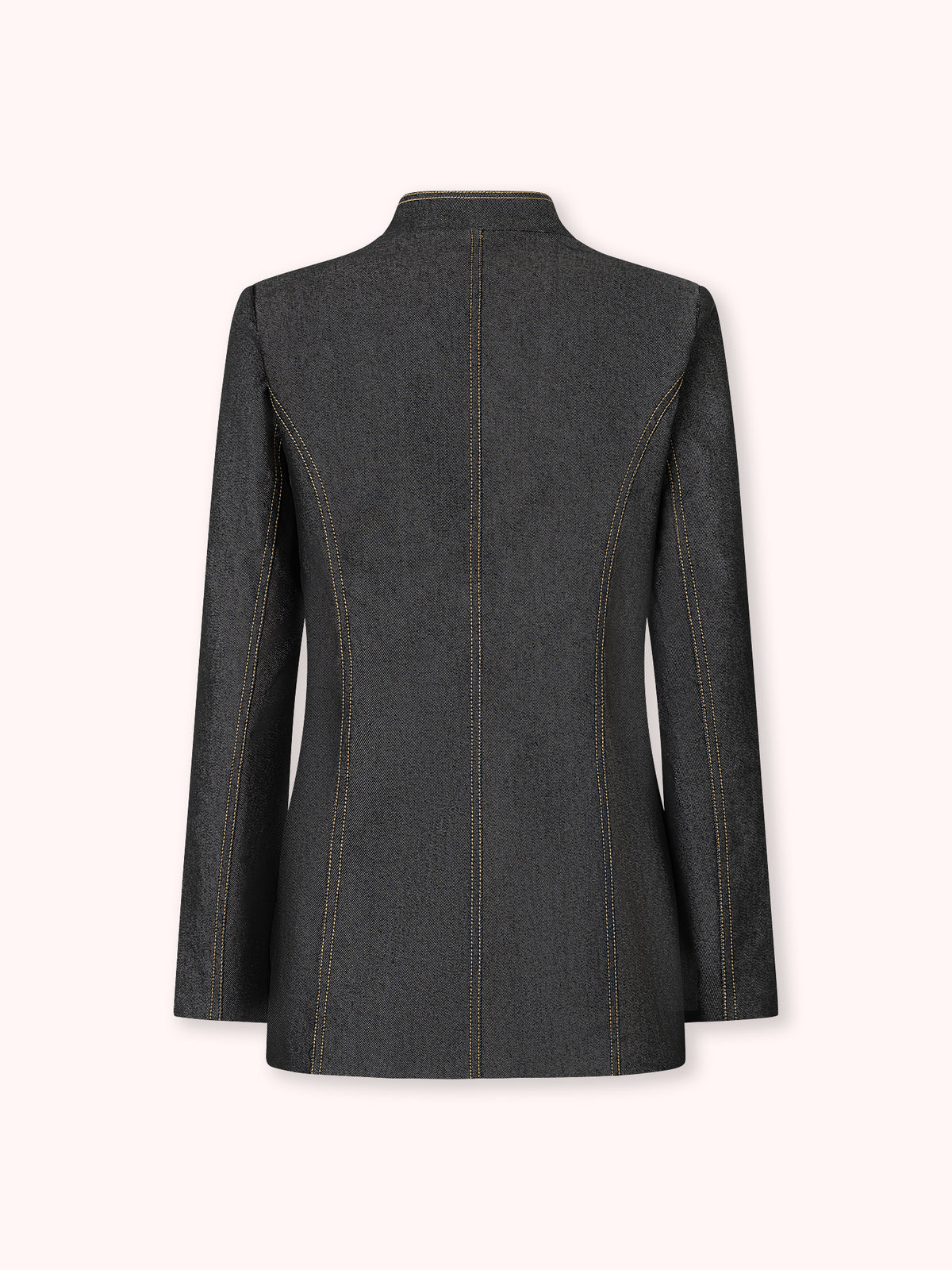 CHAQUETA DENIM CON COSTURAS VISTAS EN NEGRO