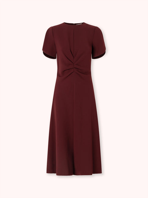 VESTIDO MIDI NUDO BURDEOS