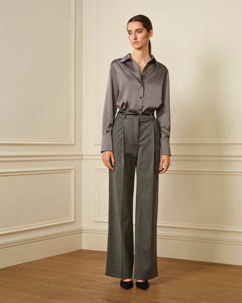CAMISA SATINADA GRIS