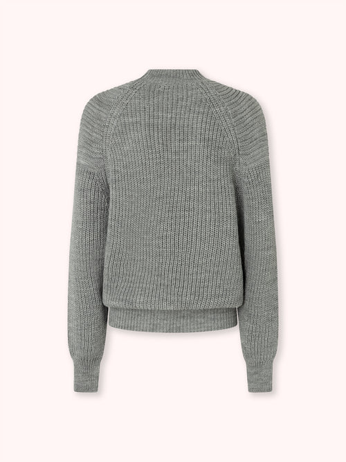 SUÉTER CUELLO CAJA CALADO GRIS