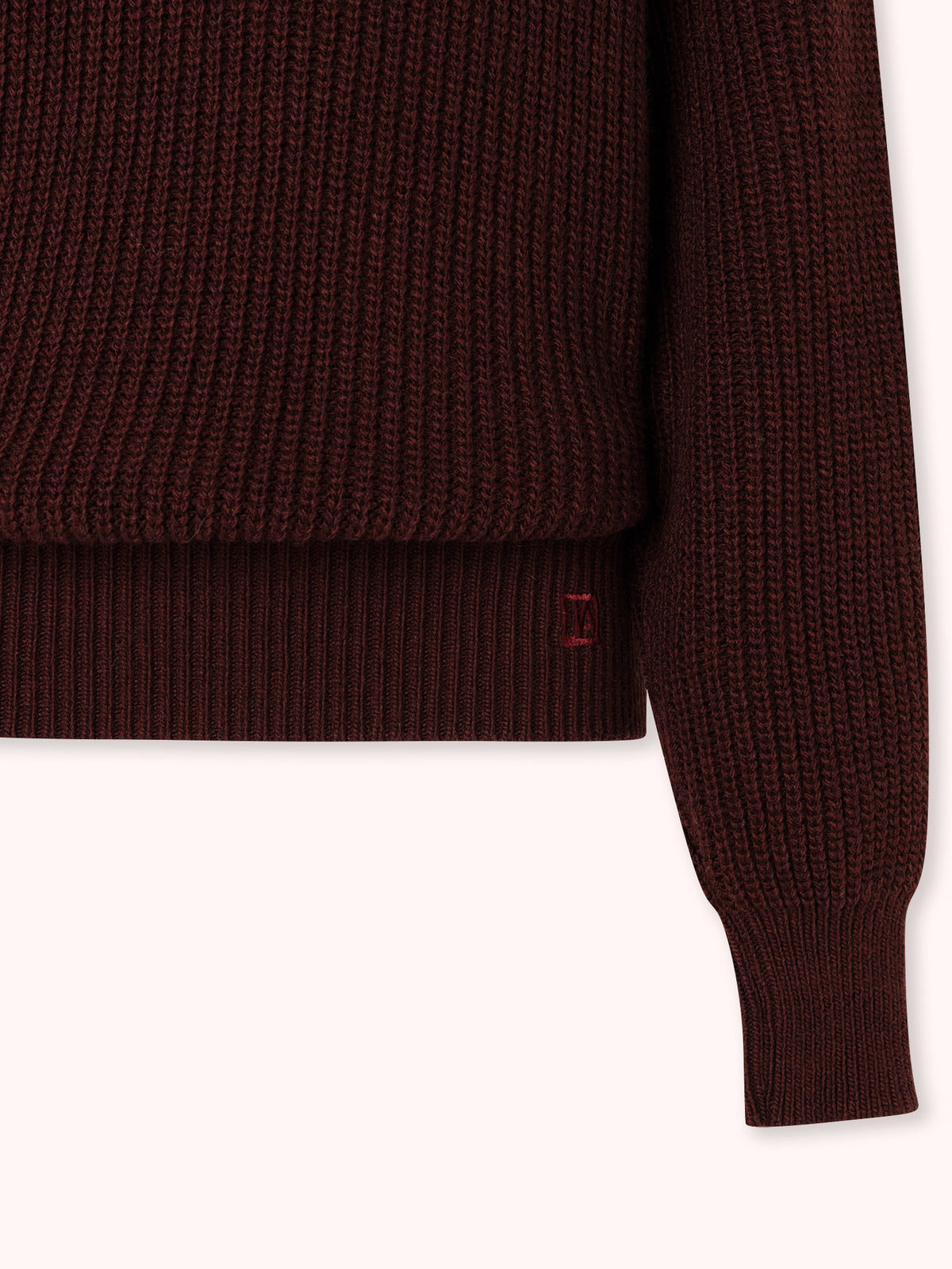 SUÉTER CUELLO POLO BOTÓN BURDEOS