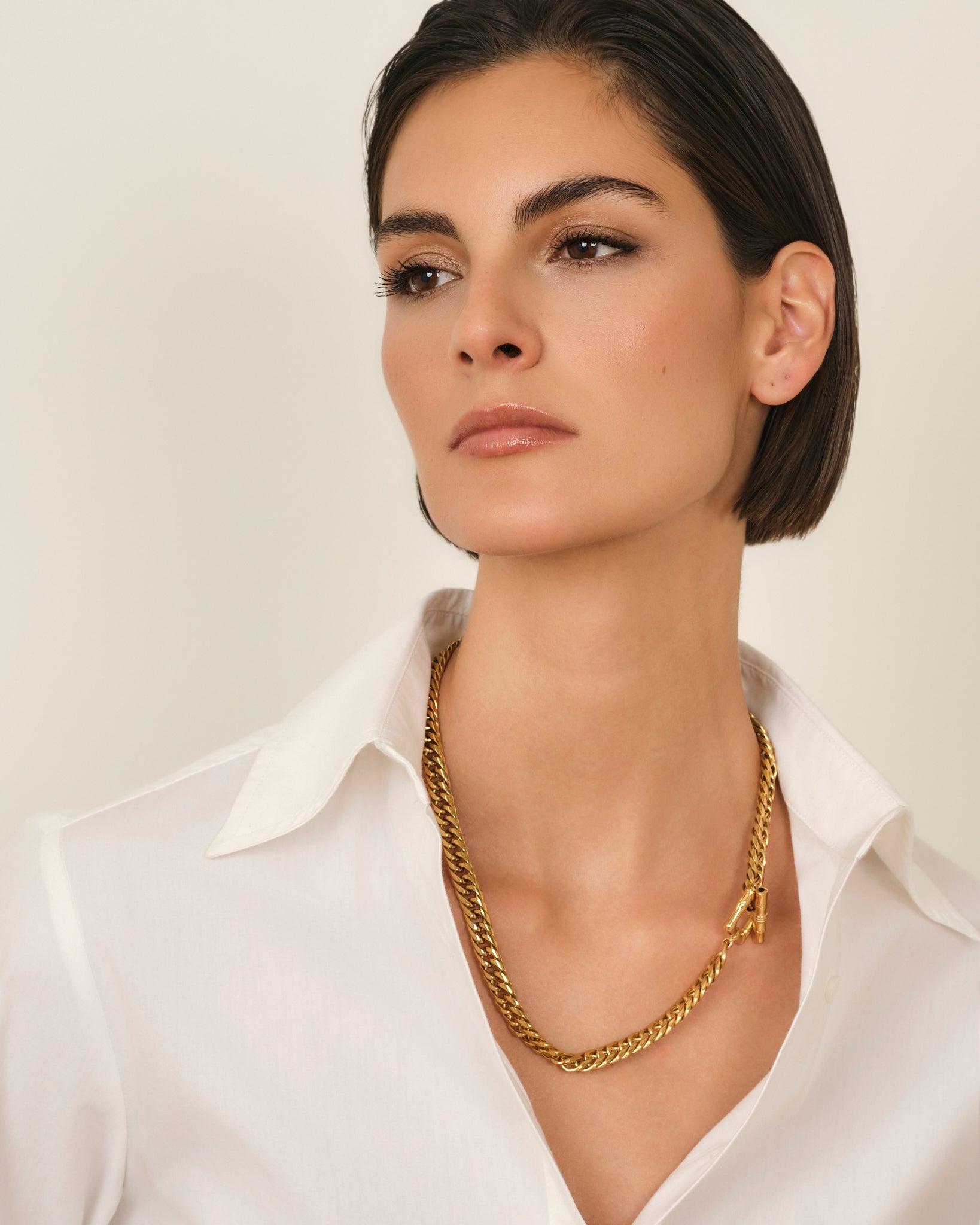 COLLAR CON CIERRE BAMBOO DORADO