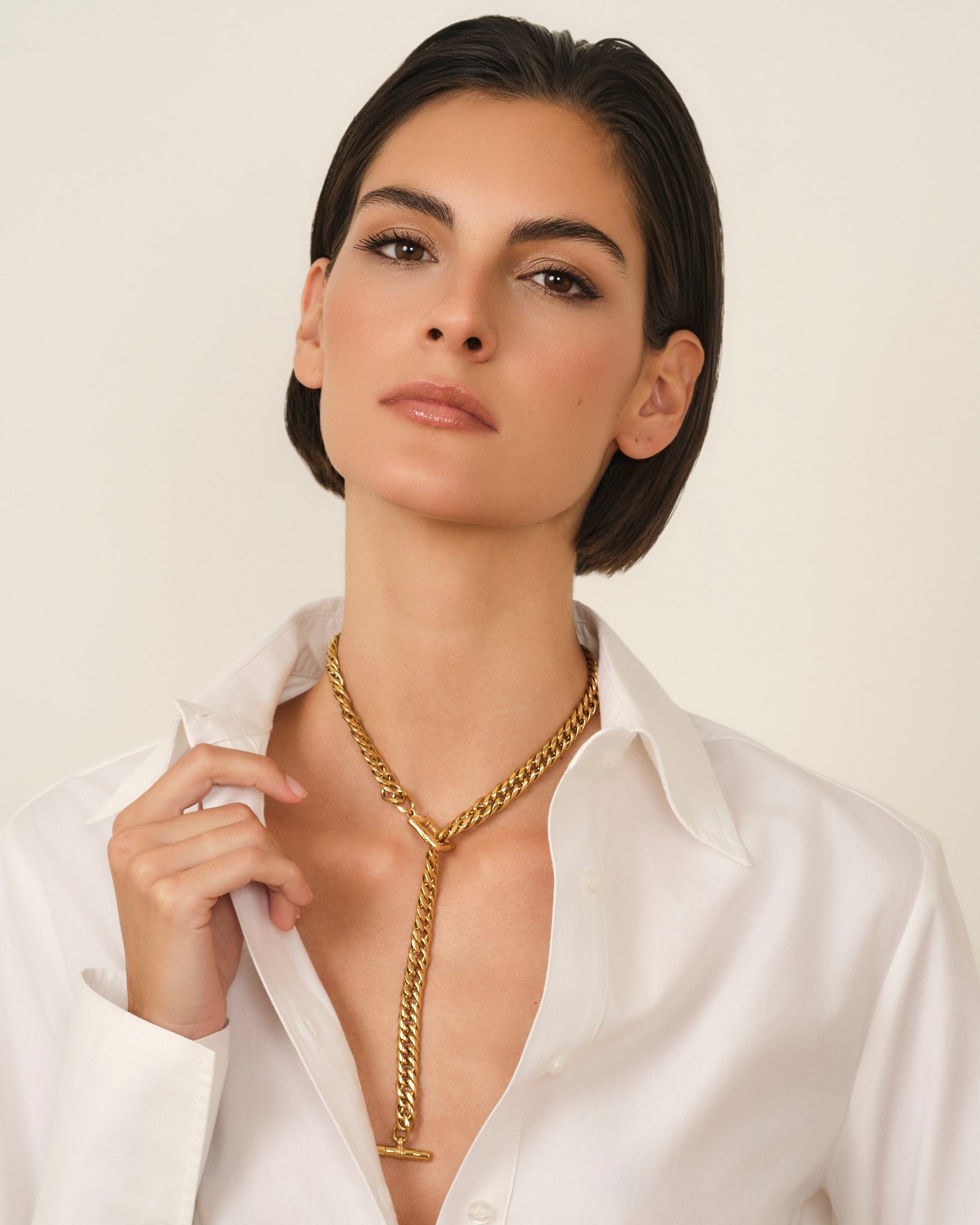 COLLAR CON CIERRE BAMBOO DORADO