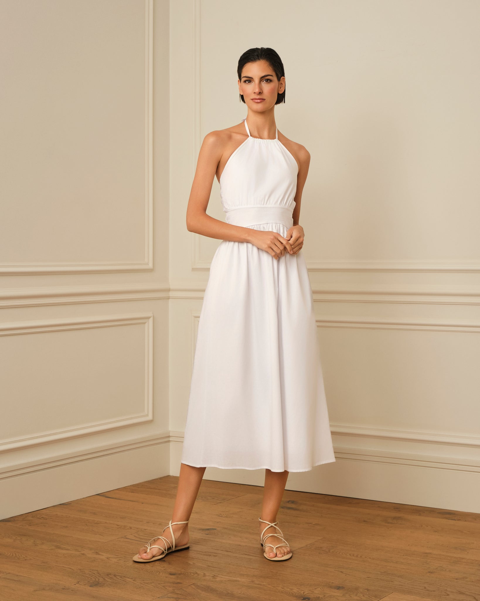 VESTIDO MIDI HALTER BLANCO