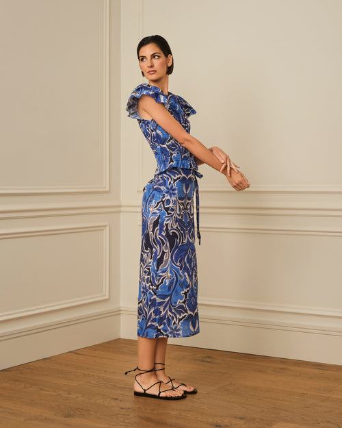 FALDA ESTAMPADO AZUL