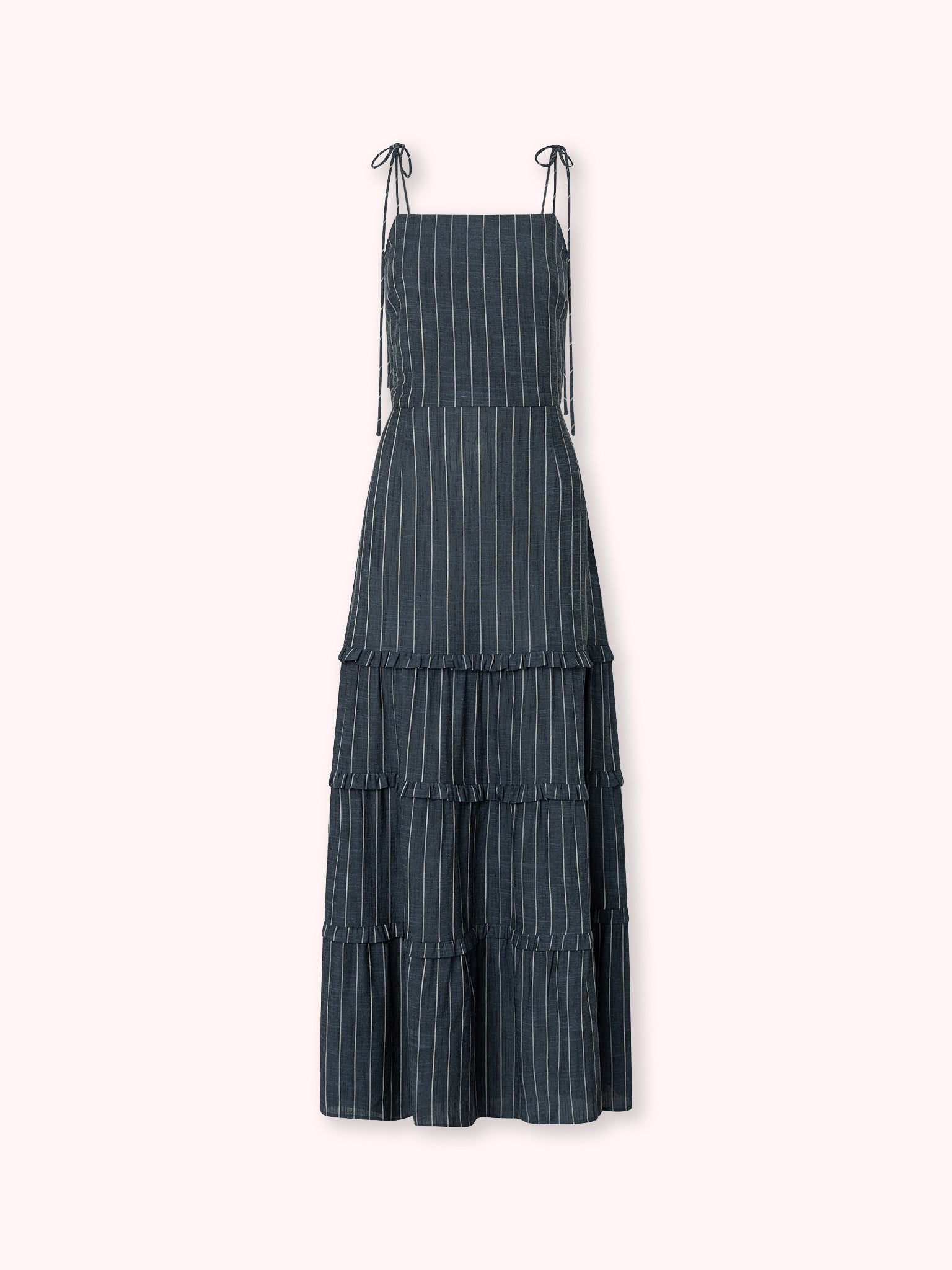 VESTIDO TIRANTES CON ESTAMPADO A RAYAS DENIM