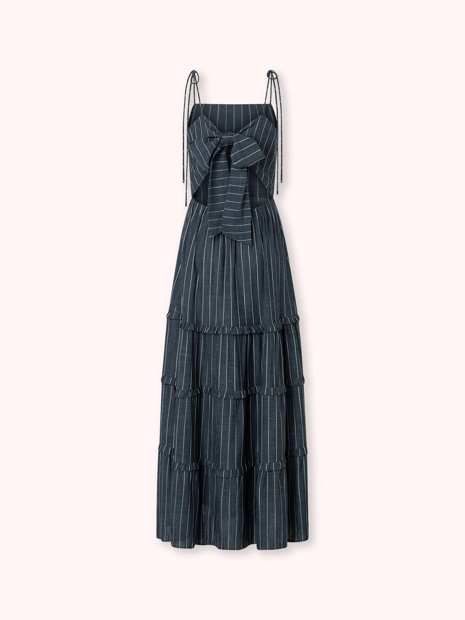 VESTIDO TIRANTES CON ESTAMPADO A RAYAS DENIM
