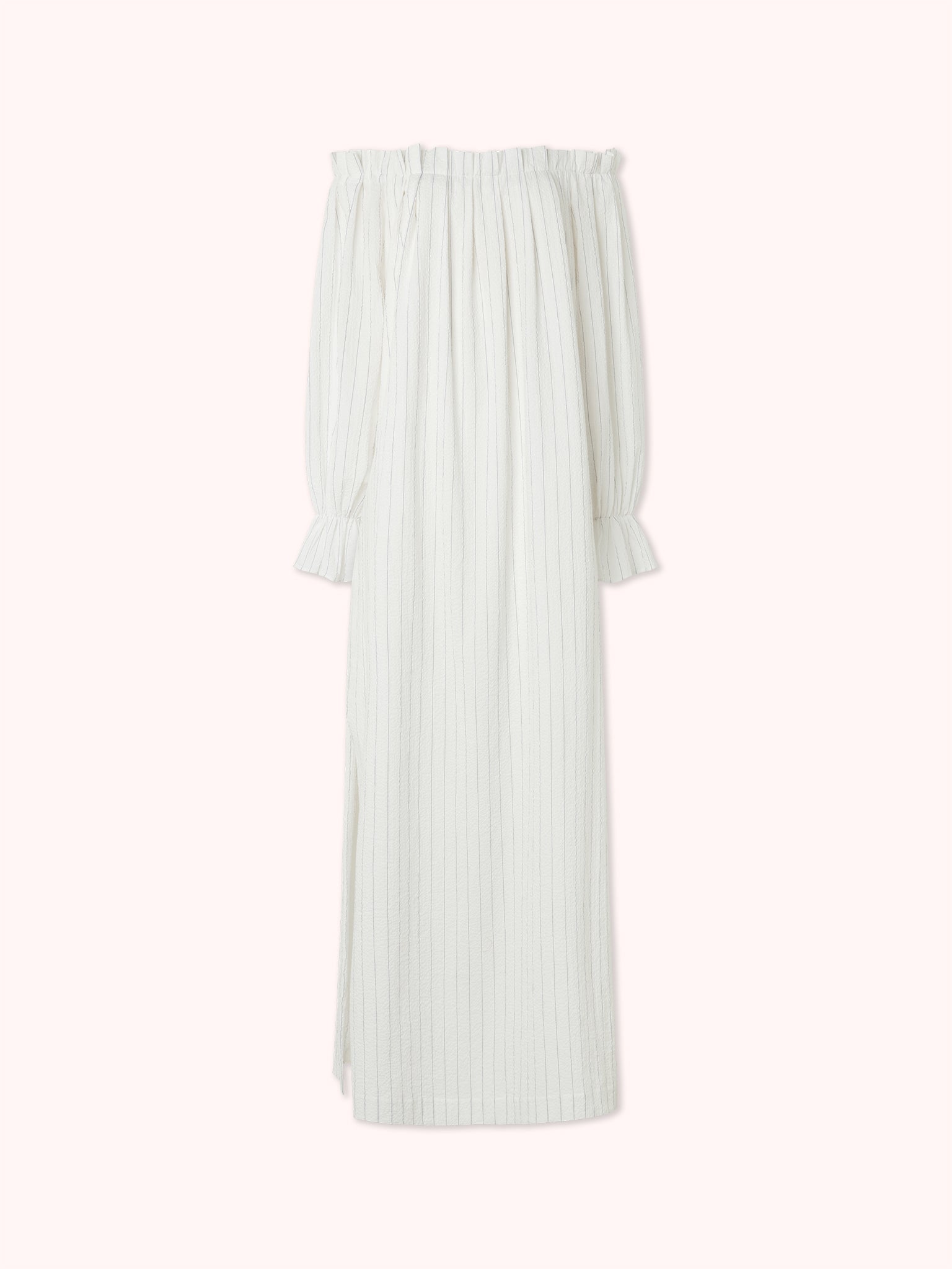 VESTIDO BARDOT ESTAMPADO RAYAS BLANCO