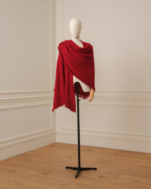 CAPA DE PUNTO ACANALADO ROJO