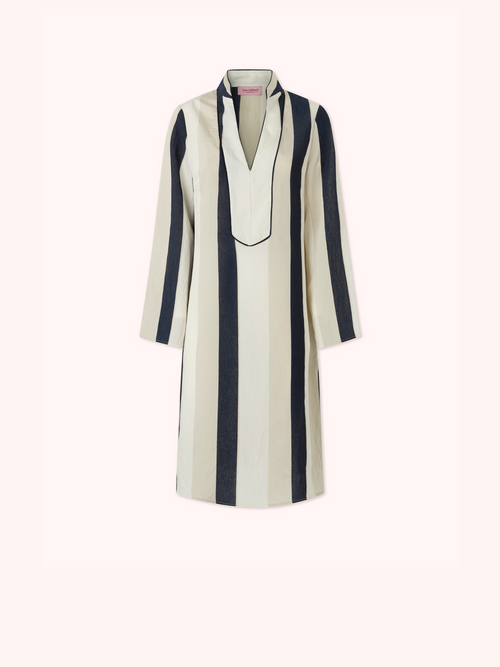 KAFTÁN CORTO  ESTAMPADO RAYAS NEGRO CLAIRE