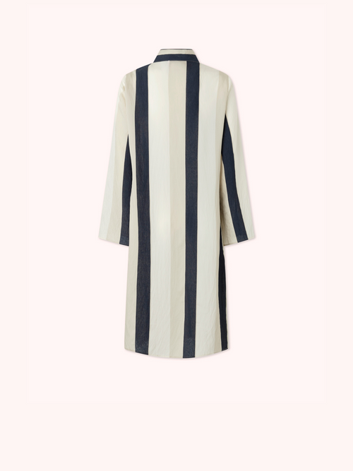 KAFTÁN CORTO  ESTAMPADO RAYAS NEGRO CLAIRE