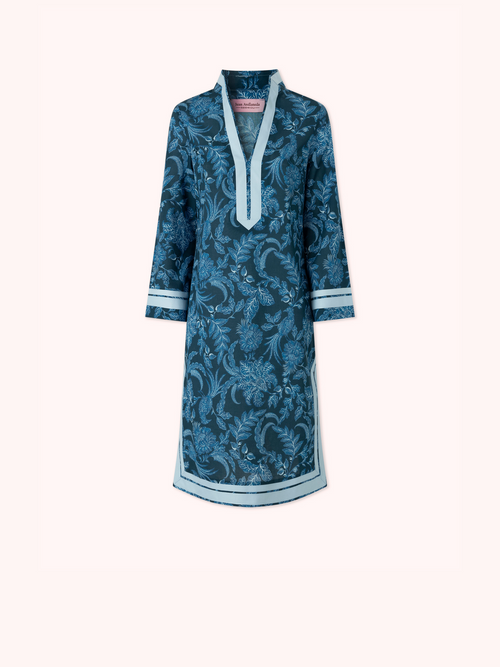 KAFTÁN CORTO TOILE DE JOUY  AZUL CLAIRE