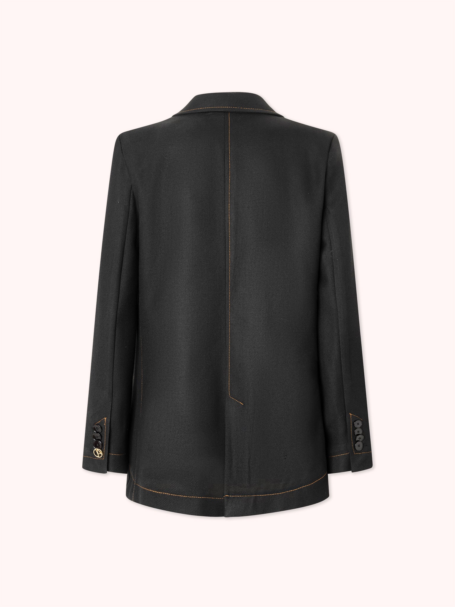 BLAZER CRUZADA CON COSTURAS VISTAS NEGRO