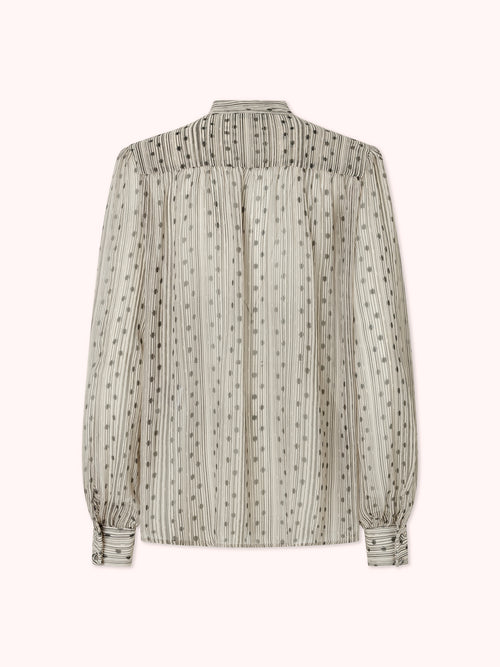 CAMISA LAZADA CON ESTAMPADO BEIGE