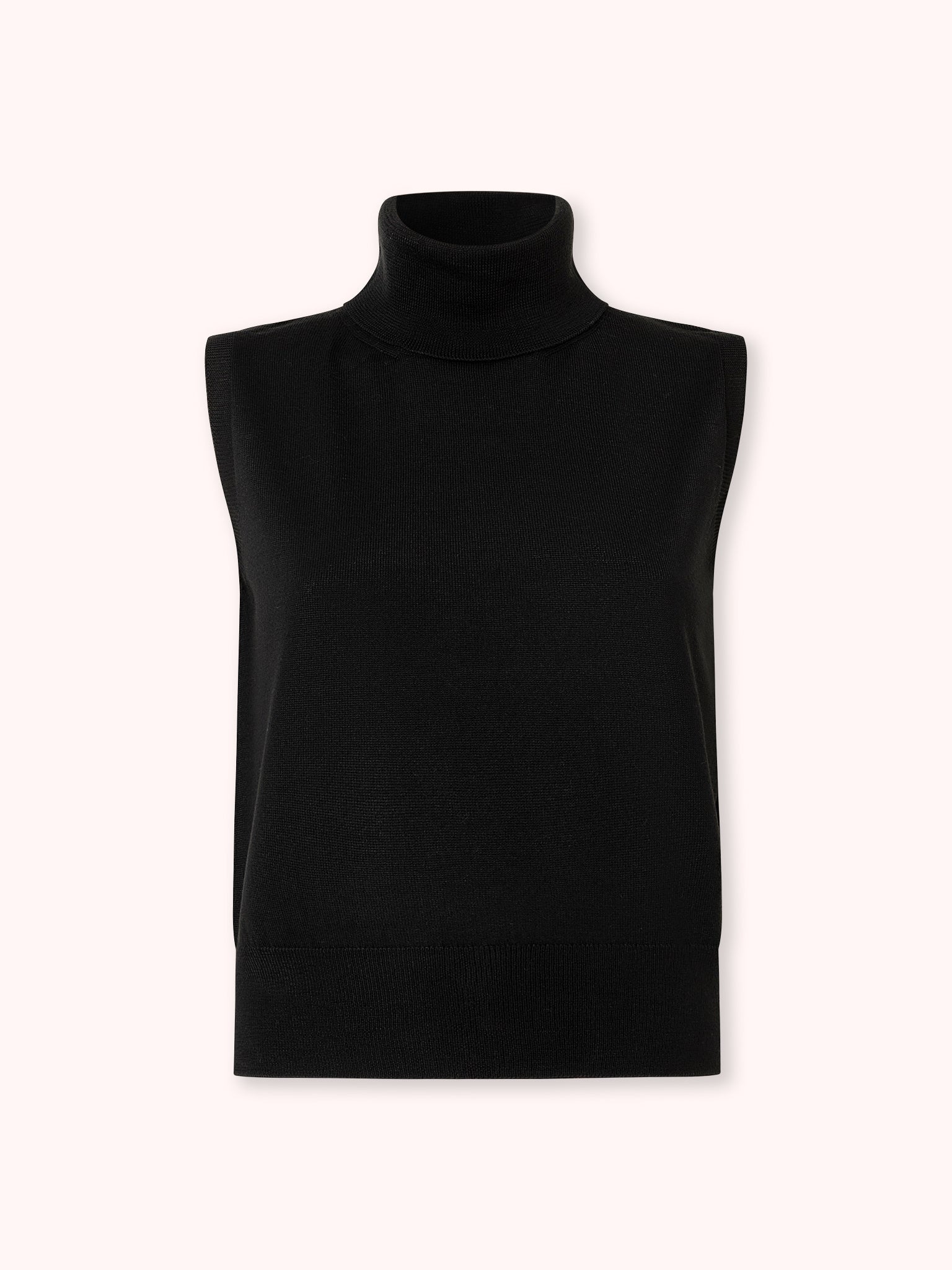 SUÉTER CUELLO CISNE SIN MANGAS NEGRO