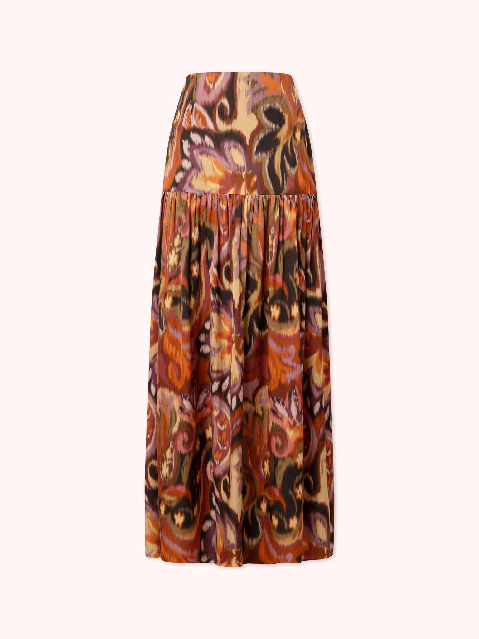 FALDA MIDI CON ESTAMPADO IKAT