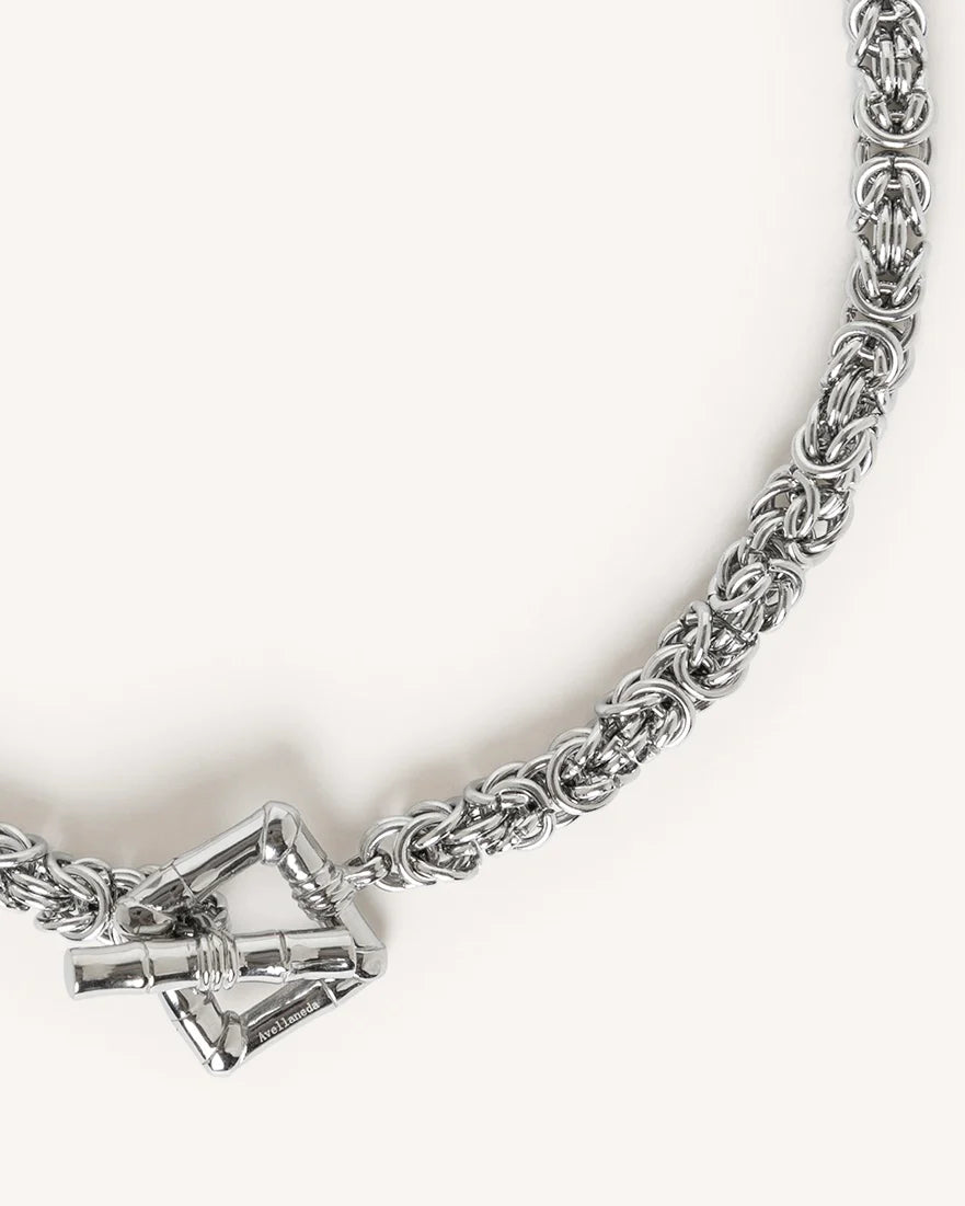 COLLAR CROCHET CON CIERRE BAMBOO PLATEADO