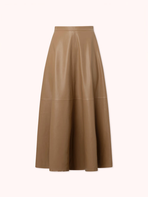 FALDA TOBILLERA EFECTO PIEL CAMEL