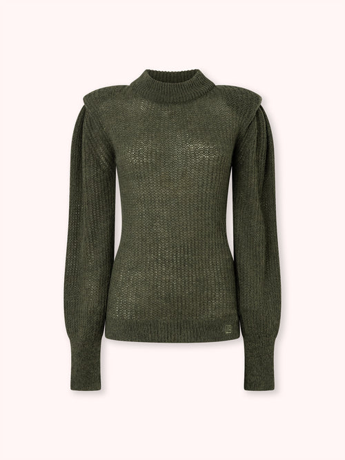 SUÉTER DE PUNTO CON CUELLO REDONDO VERDE