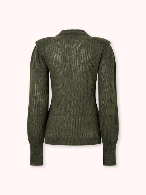 SUÉTER DE PUNTO CON CUELLO REDONDO VERDE