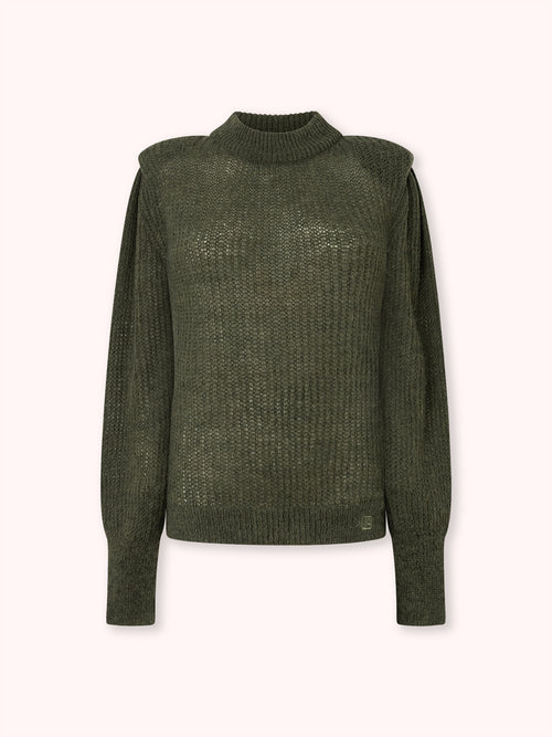 SUÉTER DE PUNTO CON CUELLO REDONDO VERDE