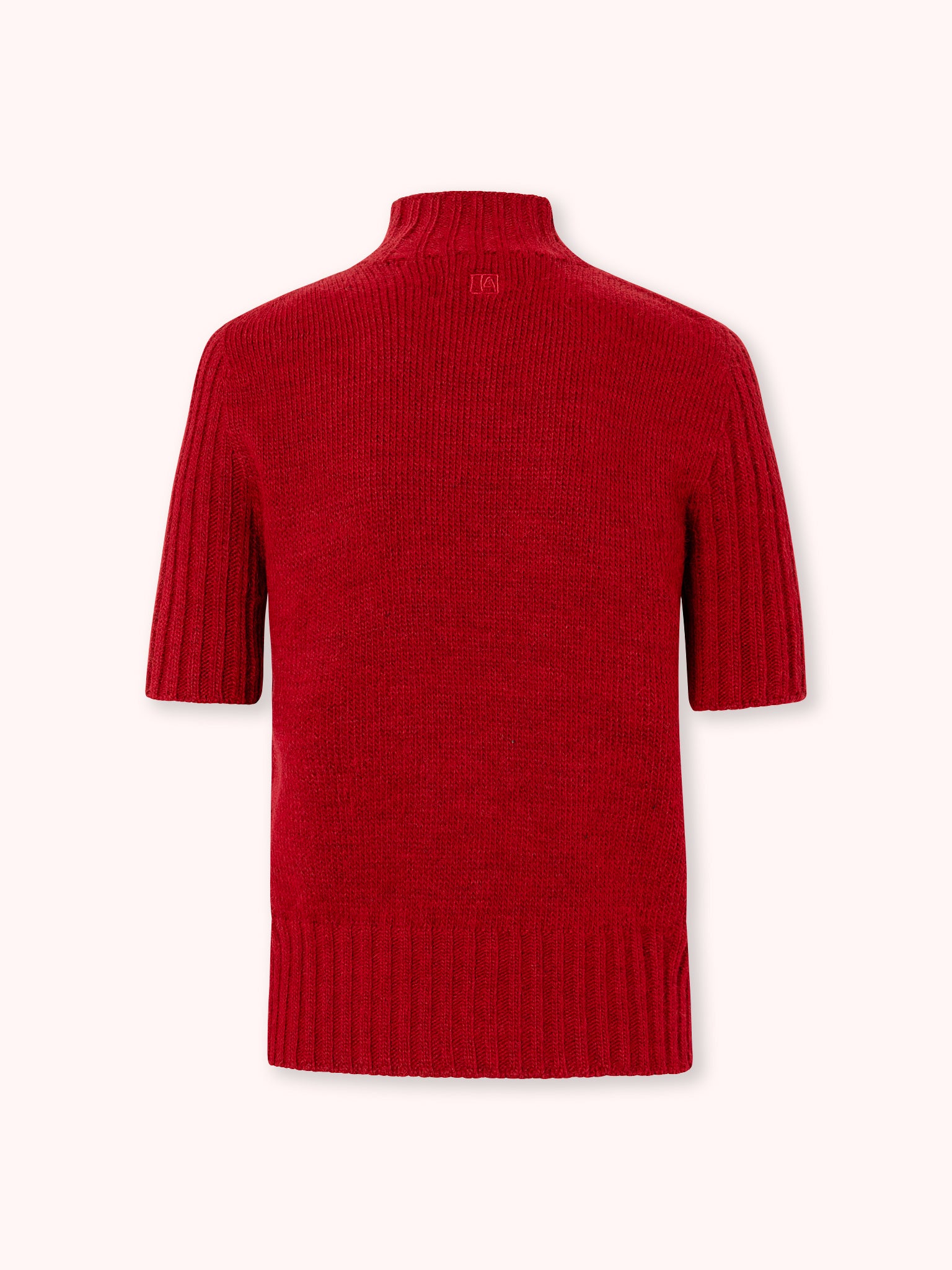 SUÉTER MANGA CORTA CON CUELLO ALTO ROJO