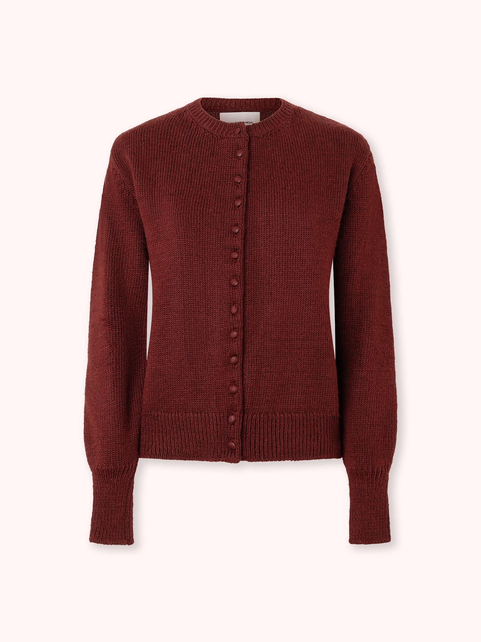 CÁRDIGAN DE BOTONES FORRADOS GRANATE