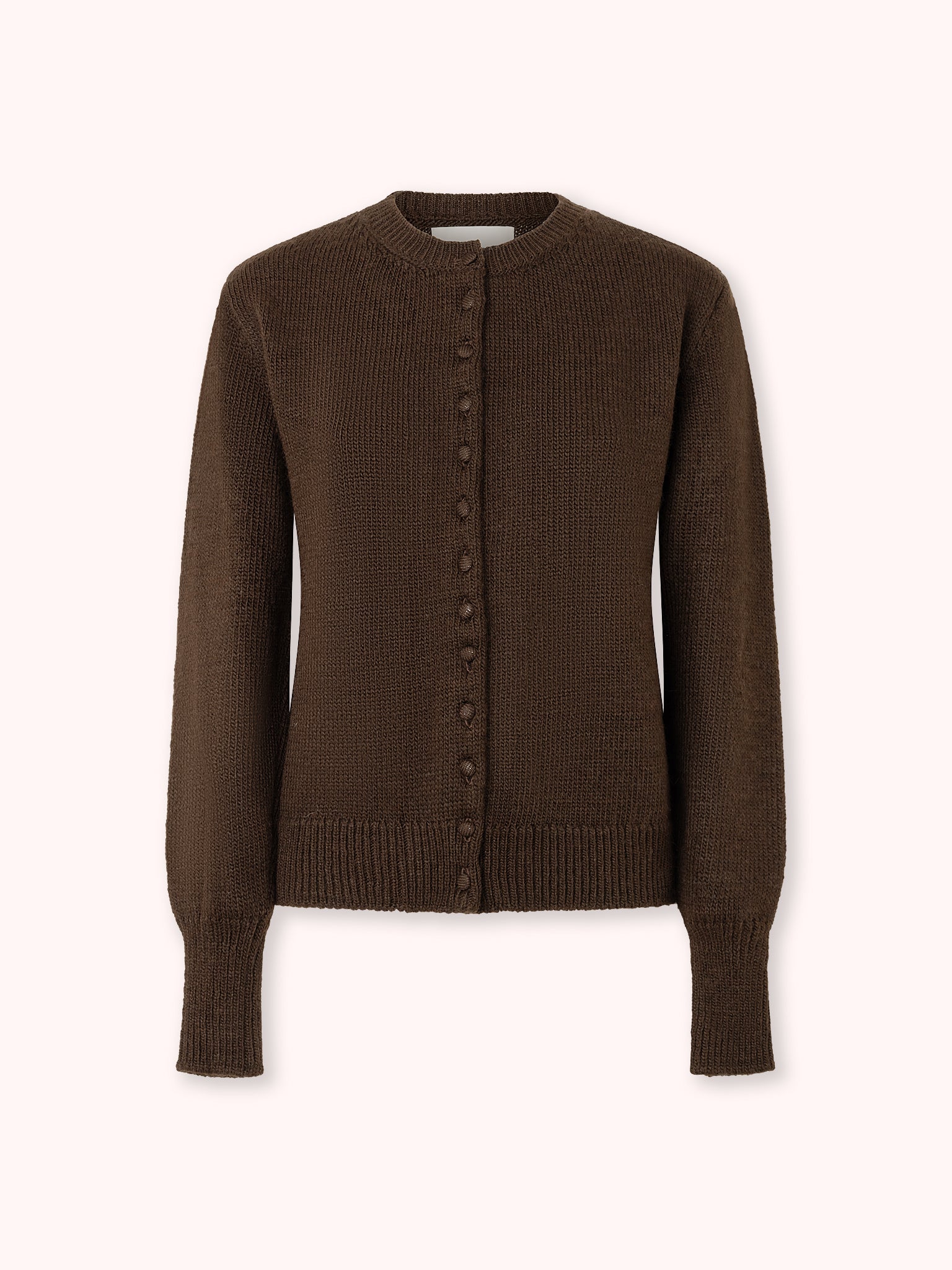 CÁRDIGAN DE BOTONES FORRADOS MARRÓN