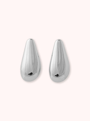 PENDIENTES OVALADOS METÁLICOS PLATEADO