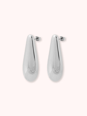 PENDIENTES OVALADOS METÁLICOS PLATEADO