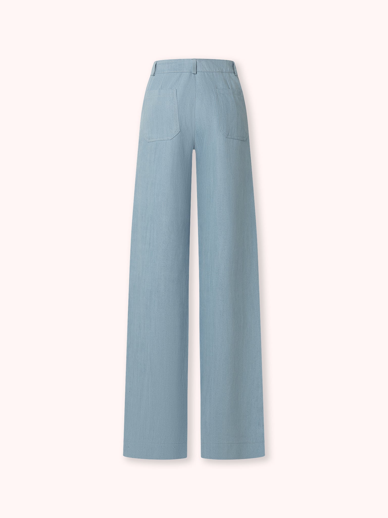 PANTALÓN FLARE CON BOLSILLOS DENIM AZUL CLARO