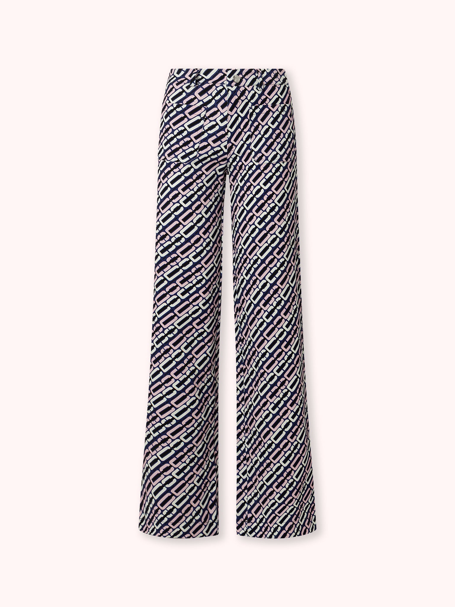 PANTALÓN FLARE CON BOLSILLOS ESTAMPADO