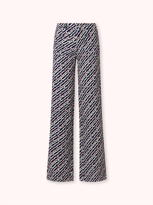 PANTALÓN FLARE CON BOLSILLOS ESTAMPADO