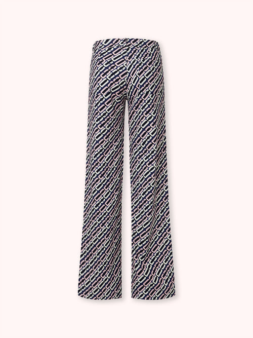PANTALÓN FLARE CON BOLSILLOS ESTAMPADO