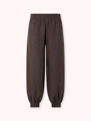 PANTALÓN BOMBACHO CINTURA ELÁSTICA MARRÓN