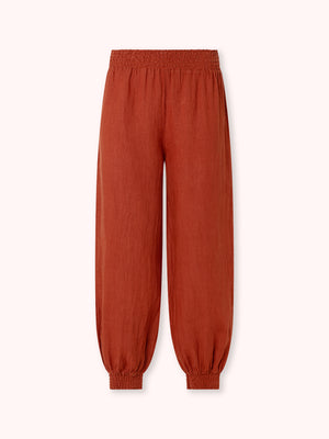 PANTALÓN BOMBACHO CINTURA ELÁSTICA TERRACOTA