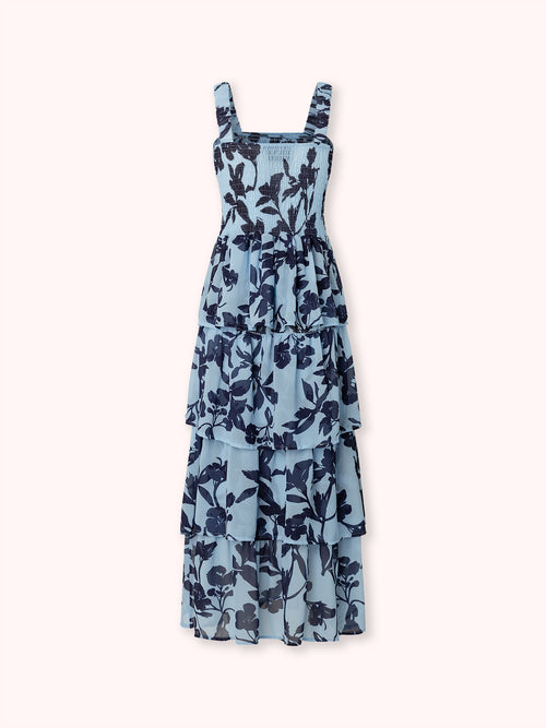 VESTIDO DE VOLANTES AZUL