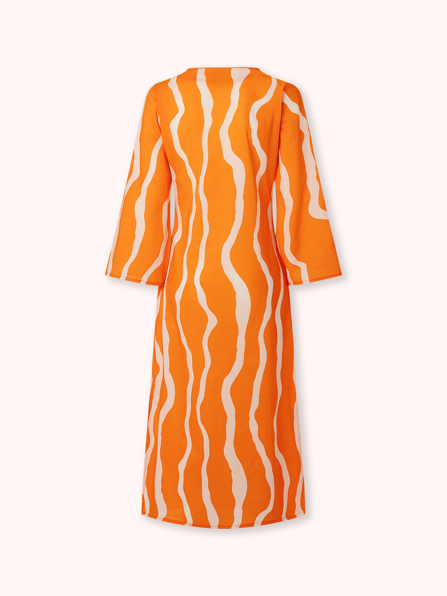 KAFTÁN ESTAMPADO DE LÍNEAS NARANJA