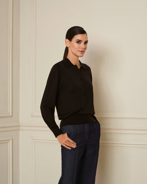 JERSEY CUELLO POLO MARRÓN