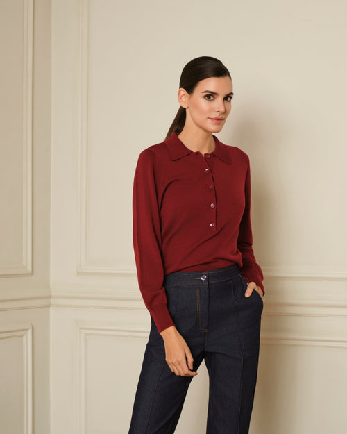 JERSEY CUELLO POLO GRANATE