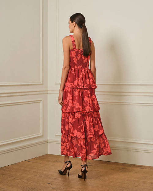 VESTIDO DE VOLANTES ROJO