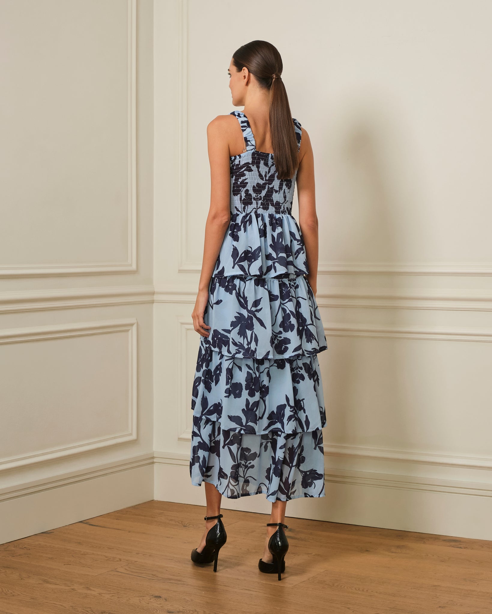 VESTIDO DE VOLANTES AZUL