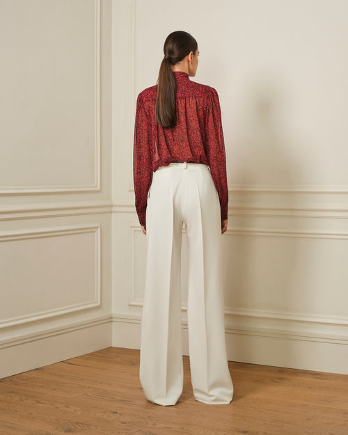 CAMISA LAZADA CON ESTAMPADO ROJO