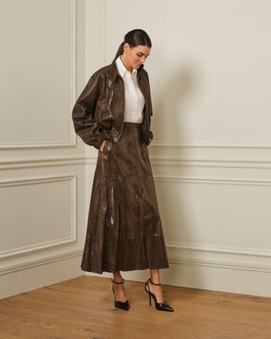 FALDA MIDI EFECTO PIEL DE PITÓN