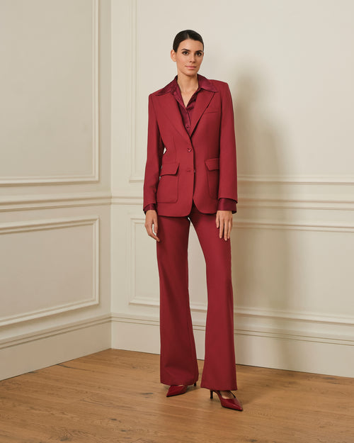 BLAZER CON BOLSILLOS GRANATE