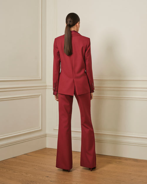 BLAZER CON BOLSILLOS GRANATE